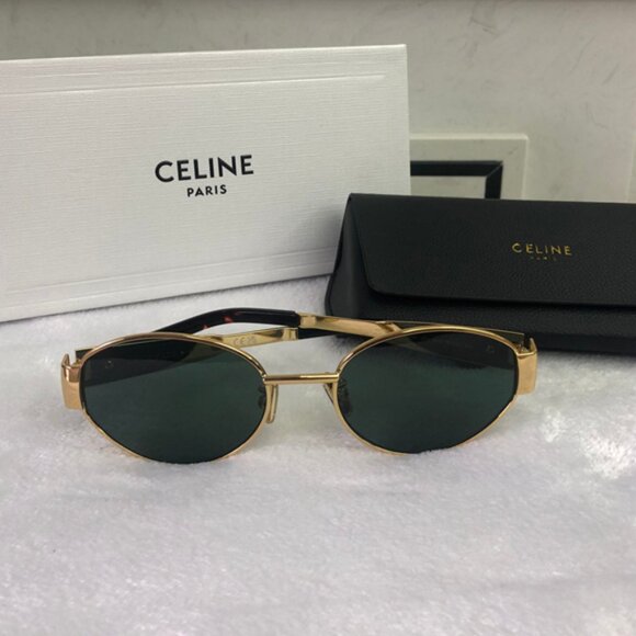 Celine Triomphe Gold Metal Sunglasses - Picture 1 of 6